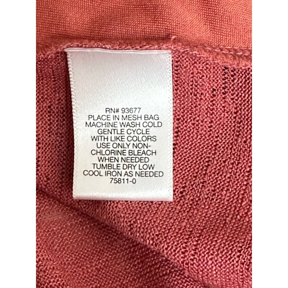 Liz Claiborne Top Chatleston Pink Criss Cross Wrap V neck Business Size Medium - Picture 9 of 11